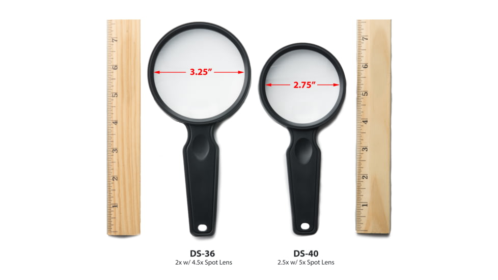 Carson MagniView 2x Hand Magnifier with 4.5x Spot Lens, Black DS-36