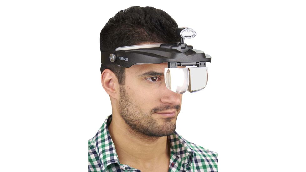 Carson MagniVisorDeluxe Hands-Free Magnifier Loupe, Black CP-60