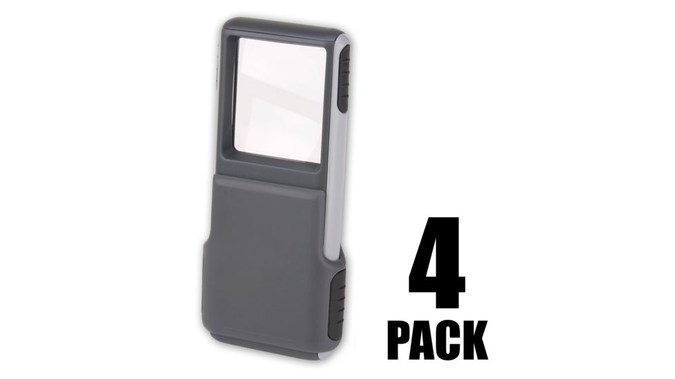 Carson MiniBright 3x Pocket LED Magnifier Loupe, 4 Pack, Grey PO-25MU
