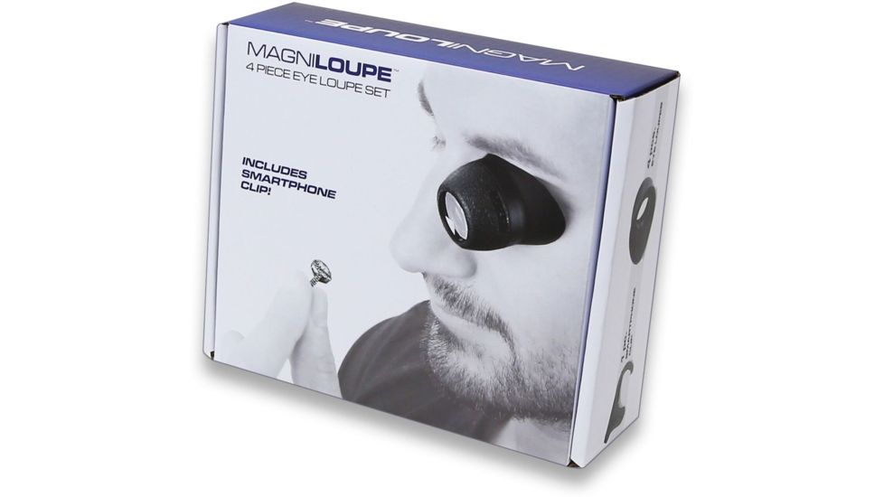 Carson ML-20 MagniLoupe 4-Piece Eye Loupe Set, 4.5x, 6.5x, 8x, 13x, Black/Grey, ML-20