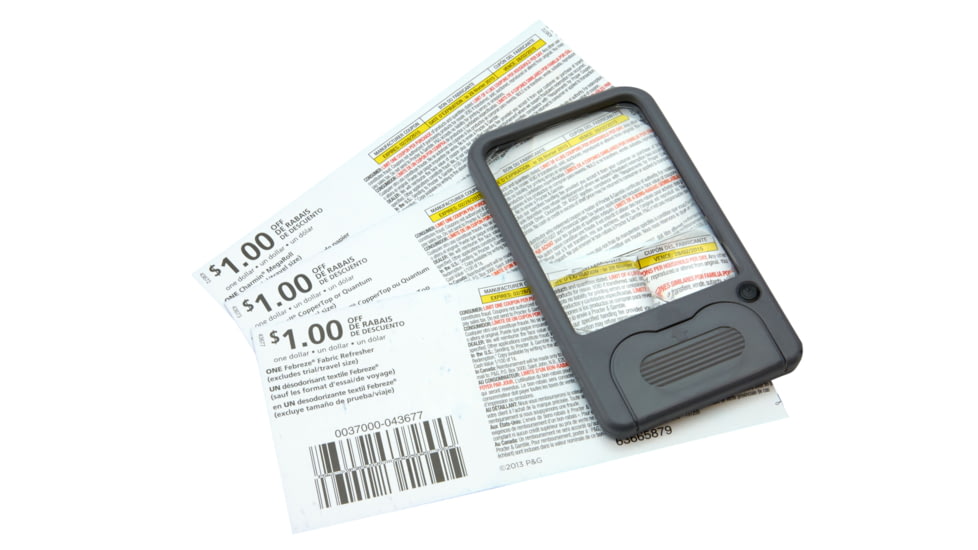 Carson Pocket Magnifier Loupe w/ LED Light, Gray PM-33