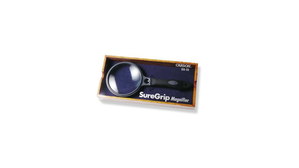 Carson SureGrip 2.5x Magnifier in Deluxe Wooden Box KA-10