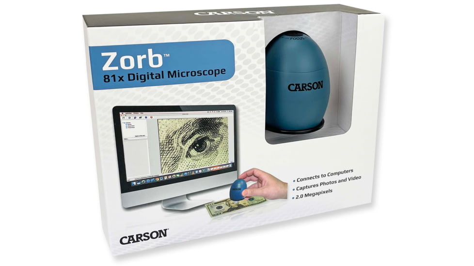 Carson zOrb LED Lighted USB Digital Computer Microscope, Blue, Small, MM-500