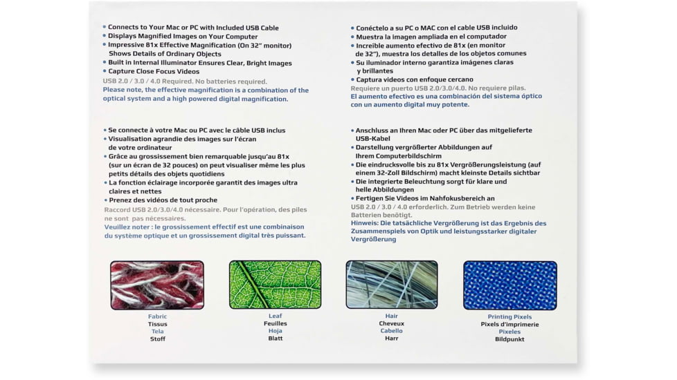 Carson zOrb LED Lighted USB Digital Computer Microscope, Blue, Small, MM-500