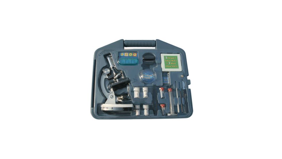 Cassini 100-400-900X Microscope and Case, Silver C-900M