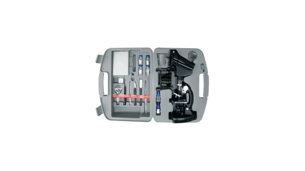 Cassini 98pc 1200X Microscope + Projection Hood and Case, Black C -1200M