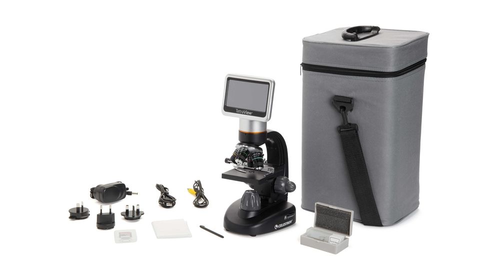 Celestron TetraView LCD Digital Touch Screen Microscope, Black/Silver 44347