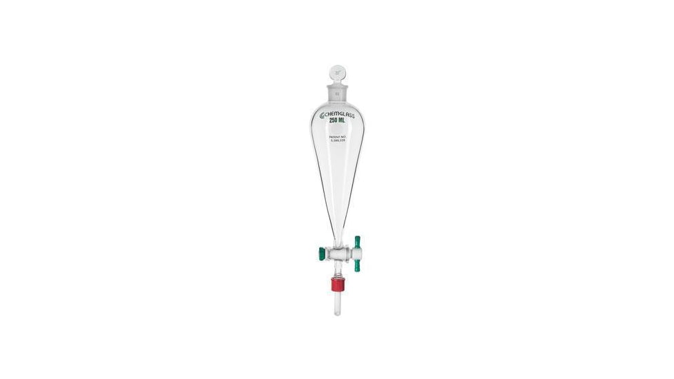 Chemglass Separatory Funnel Tfetip 250ML CG-1744-02