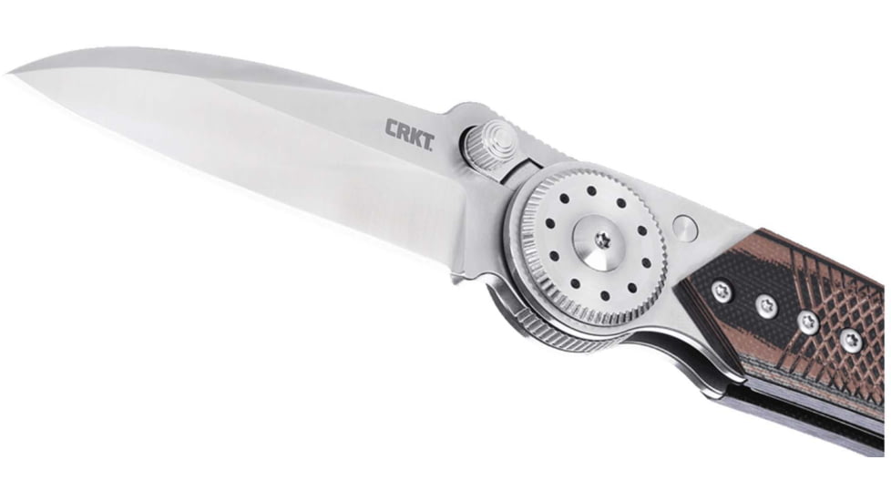 Columbia River Knife & Tool Walker, Folding Knife, 2.93" Sheepsfoot Blade, 14C28N Blade Steel, 5.94" Overall Length, Satin Finish, Silver, Brown Handle, Blade Lock, 4200