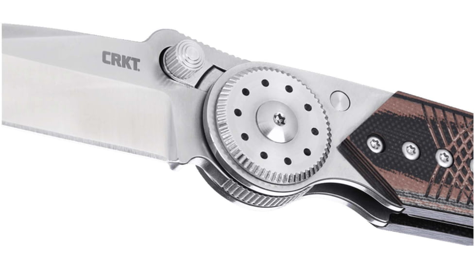 Columbia River Knife & Tool Walker, Folding Knife, 2.93" Sheepsfoot Blade, 14C28N Blade Steel, 5.94" Overall Length, Satin Finish, Silver, Brown Handle, Blade Lock, 4200