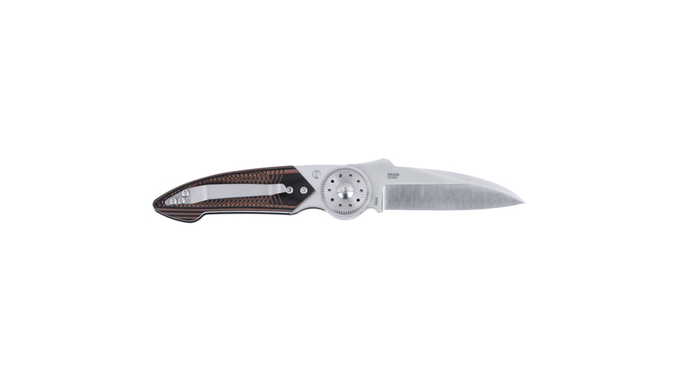 Columbia River Knife & Tool Walker, Folding Knife, 2.93" Sheepsfoot Blade, 14C28N Blade Steel, 5.94" Overall Length, Satin Finish, Silver, Brown Handle, Blade Lock, 4200