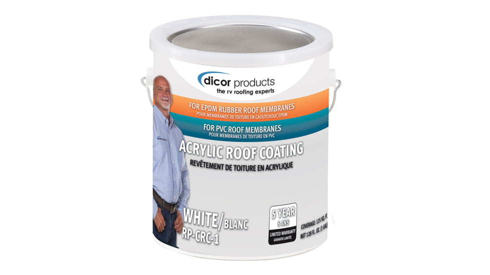 Dicor Rp-Crc 1 Rubber Roof Acrylic Coating Wht, RP-CRC-1