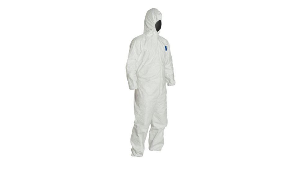 DuPont 12000 Tyvek 400 Coveralls with Hood, Elastic Wrists and Ankles, Case of 25, White