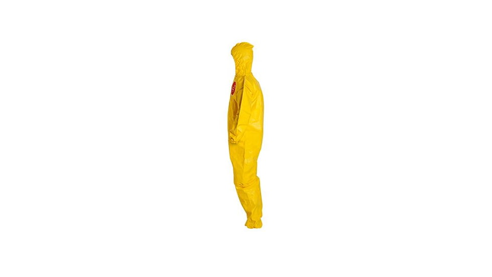 DuPont Tychem 2000 Coveralls w/Hood, Elastic Wrists and Ankles, Bound Seams, Yellow, 2XL, 12 Pack, QC127BYL2X00