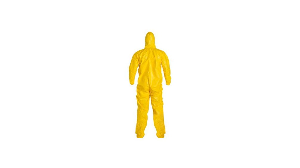 DuPont Tychem 2000 Coveralls w/Standard Hood and Attached Socks, Serged Seams, Yellow, Large CS12 QC122SYLLG00
