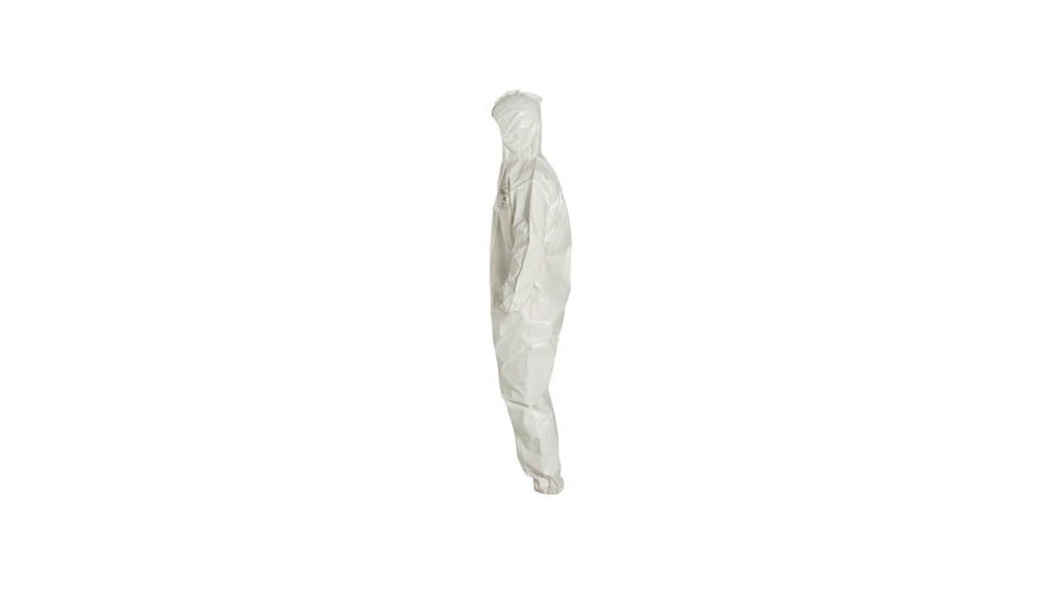 DuPont Tychem 4000 Coverall w/Hood, Elastic Wrists and Ankles, White, Large, 12 Pack, SL127BWHLG00