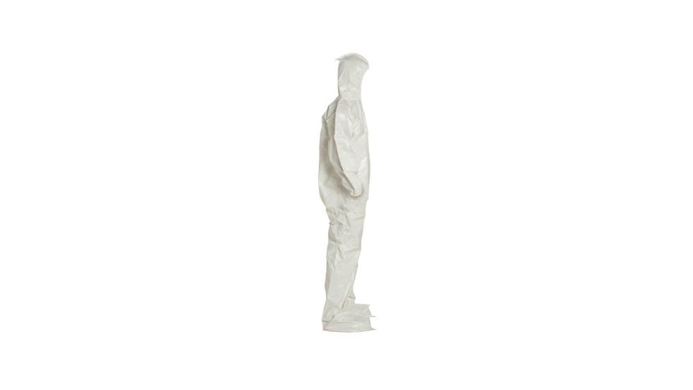 DuPont Tychem 4000 Coverall w/Standard Fit Hood and Attached Socks, White, 2X, 12 Pack, SL122BWH2X00