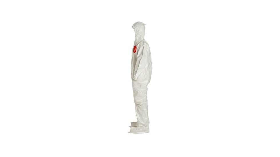 DuPont Tychem 4000 Coverall w/Standard Fit Hood and Attached Socks, White, 2X, 12 Pack, SL122BWH2X00