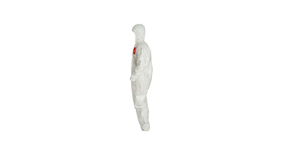 DuPont Tychem 4000 Coveralls w/Standard Hood, Taped Seams, White, 3X, 6 Pack, SL127TWH3X0006