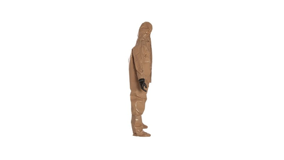 DuPont Tychem RESPONDER CSM Coveral w/Hood and Gloves, Level B, Tan, Large, Each, RC128TTNLG00
