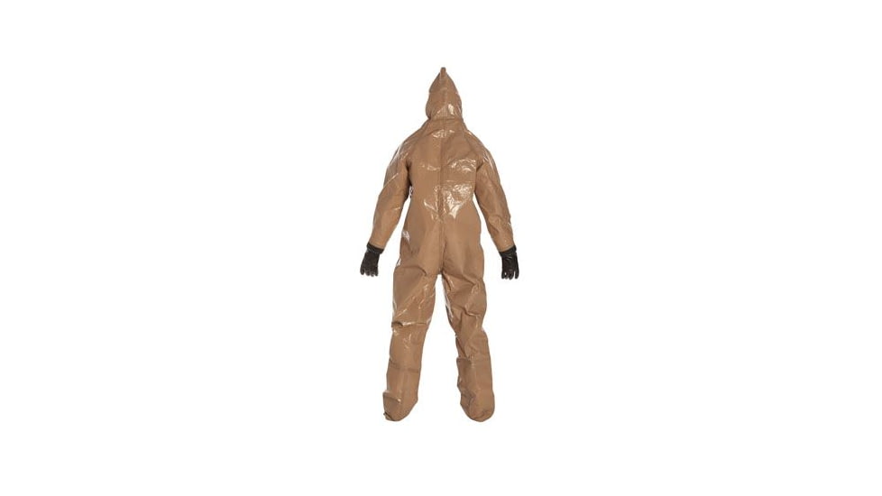 DuPont Tychem RESPONDER CSM Coveral w/Hood and Gloves, Level B, Tan, Large, Each, RC128TTNLG00