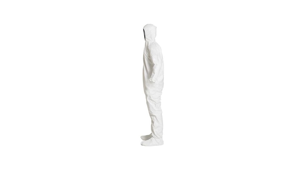 DuPont Tyvek IsoClean Hooded Coverall Clean Processed w/PVC Soles Boots, White, Large, Case of 25, IC105SWHLG0C, Unit CS