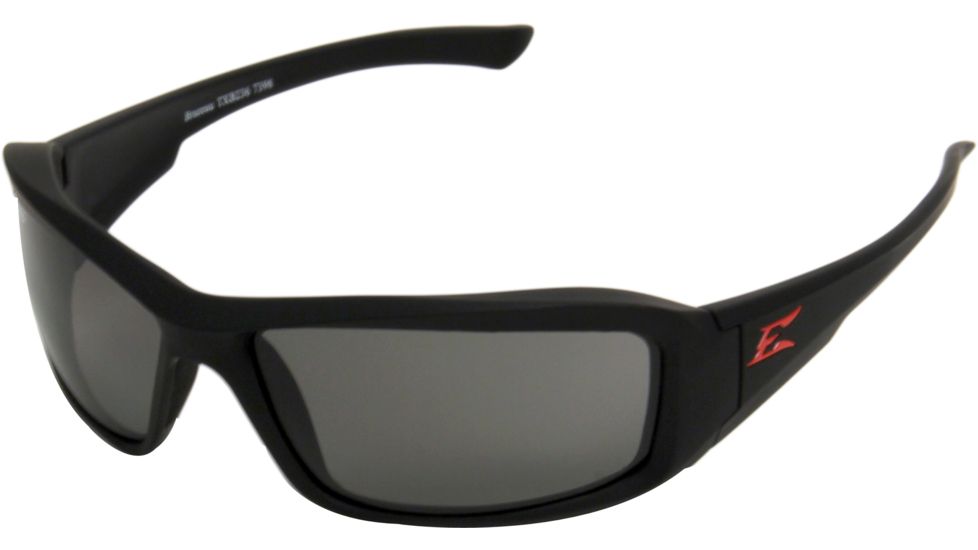 Edge Eyewear Brazeau Safety Glasses Black Torque Frame Smoke Lens Polarized Txb236