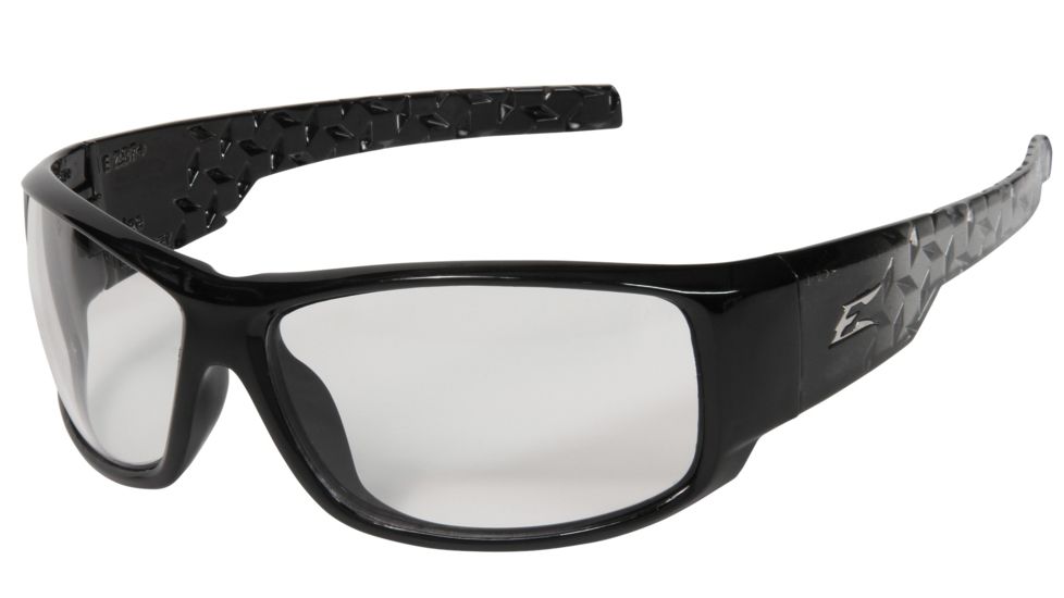 Edge Eyewear Caraz Safety Glasses,Black Diamond Plate Frame,Clear Lens HZ111-D2