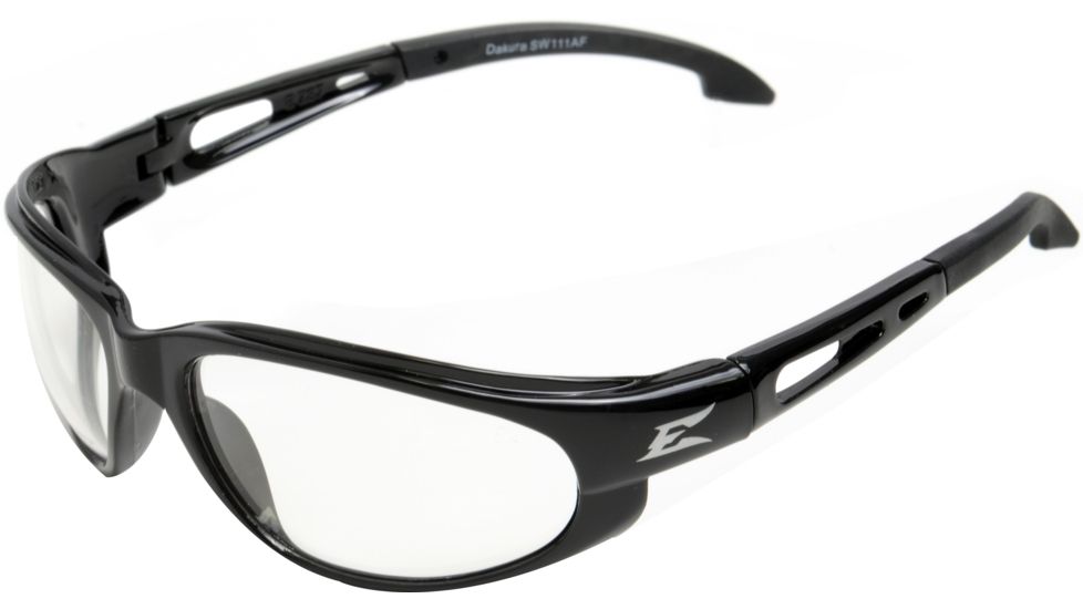 Edge Safety Dakura Safety Glasses Black Frame Clear Vapor Shield Lens Sw111vs