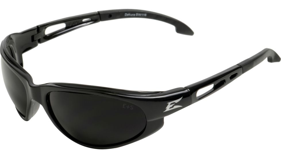 Edge Eyewear Dakura Safety Glasses Black Frame Polarized Smoke Lens Tsm216