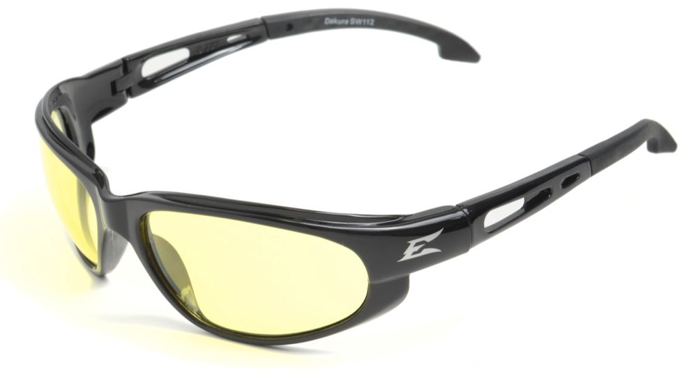 Edge Eyewear Dakura Safety Glasses - Black Frame, Yellow Lens SW112
