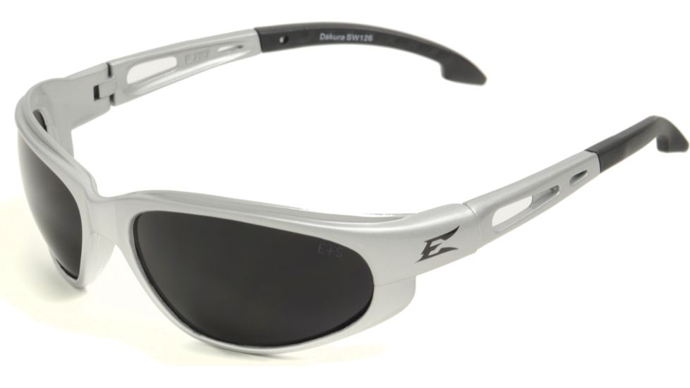Edge Eyewear Dakura Safety Glasses - Silver Frame, Smoke Lens SW126