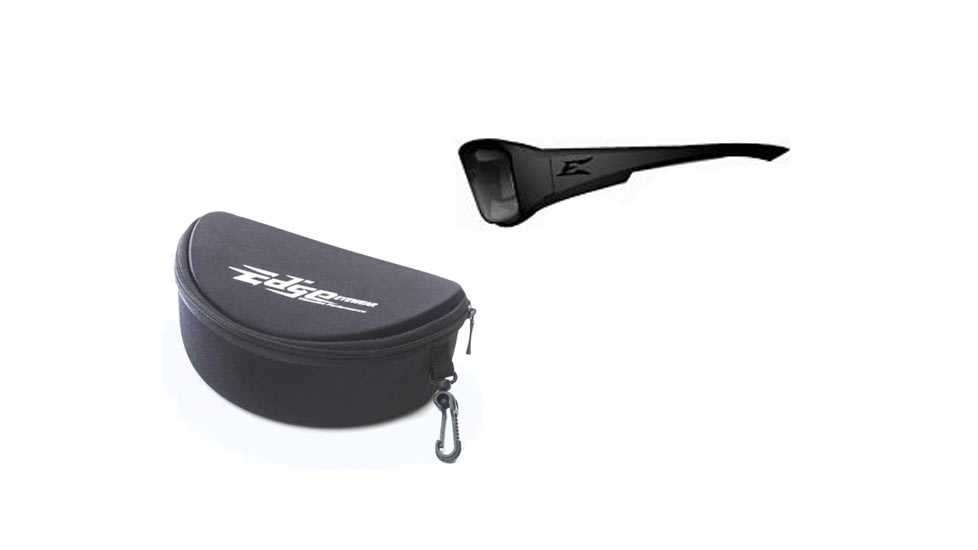 Edge Eyewear Hamel Safety Glasses - Black Frame, Gradient Lens, Polarized TXHG716 w/ FREE Hard Case