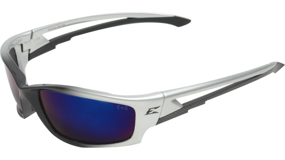 Edge Eyewear Kazbek Safety Glasses Black Frame Blue Mirror Lens Sk118