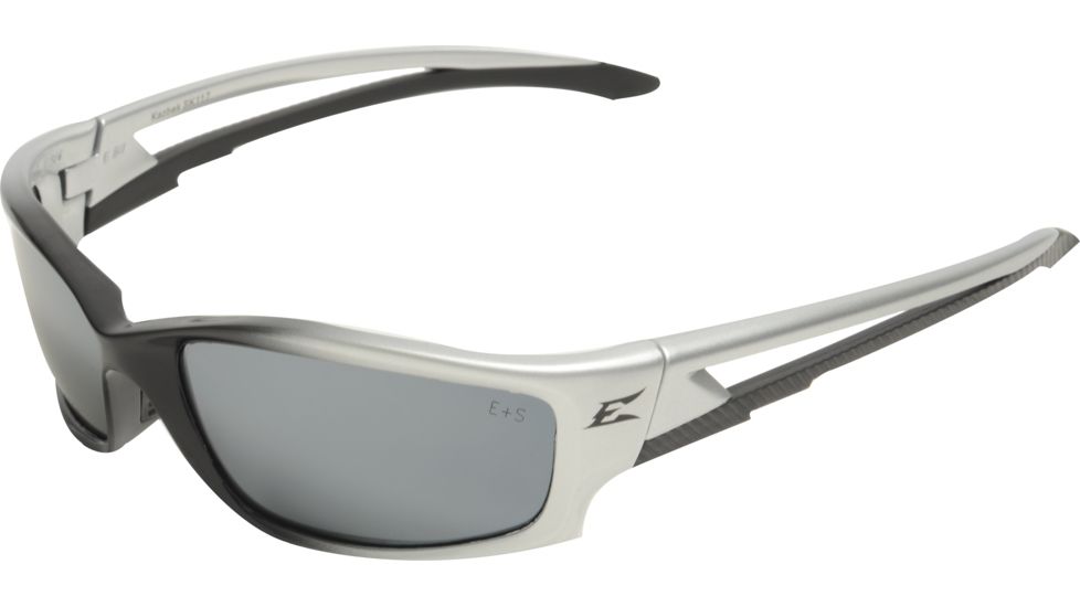 Edge Eyewear Kazbek Safety Glasses Black Frame Silver Mirror Lens Sk117