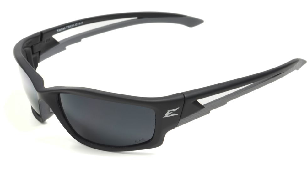 USED Edge Safety Eyewear Kazbek Glasses - Black Frame, Polarized G-15 Silver Mirror Lens, One Size, TSK21-G15-7, EDEMO1