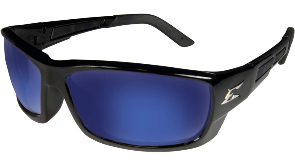 Edge Eyewear Mazeno Slim Fit Safety Glasses, Black Frame / Blue Mirror Lenses, One Size, PM118
