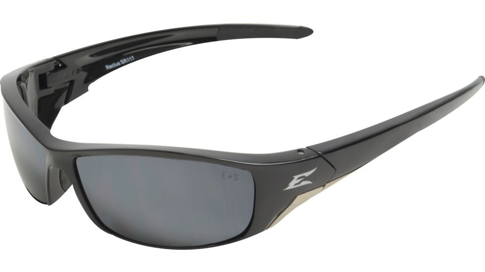Edge Eyewear Reclus Safety Glasses Black Frame Silver Mirror Lens Sr117