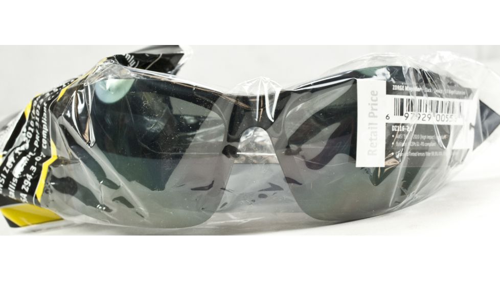 Edge Eyewear Zorge Magnifier Safety Glasses - Black Frame, Smoke Lens, 2.0 DZ116-2.0
