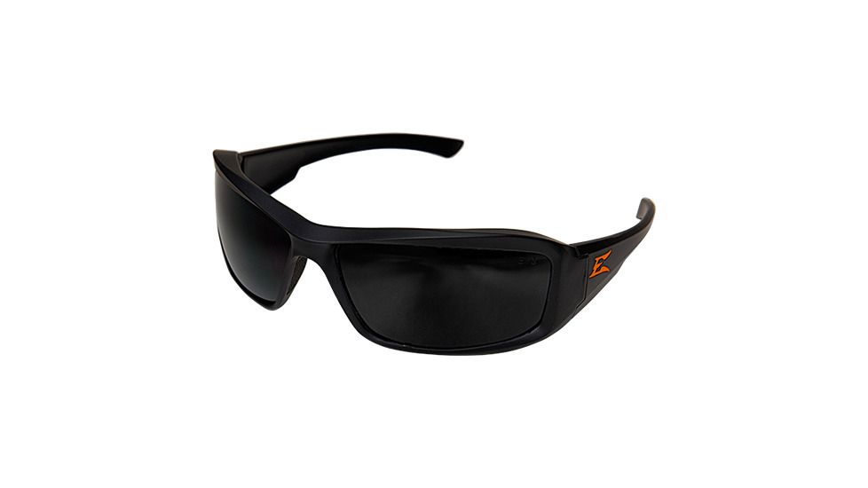 Edge Safety Brazeau Torque Glasses, Black w/Orange E Logo Frame, Smoke Lens, XB136-E2