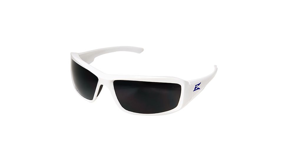 Edge Safety Brazeau Torque with Blue E Logo, Smoke Lens, White Frame, XB146-E4