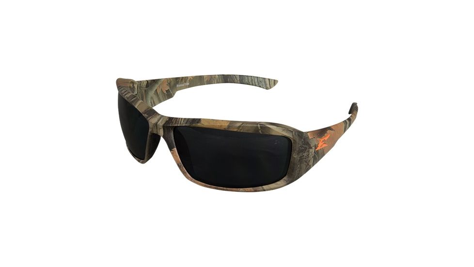 Edge Safety Brazeau with Orange E Logo, Polarized Smoke Lens, Camouflage Frame, TXB216CF-E2