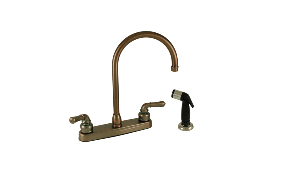 Empire Brass RV Kitchen Faucet With Gooseneck Spout And Sprayer 8 Oil Rub Bronze, U-YOB801GSOB