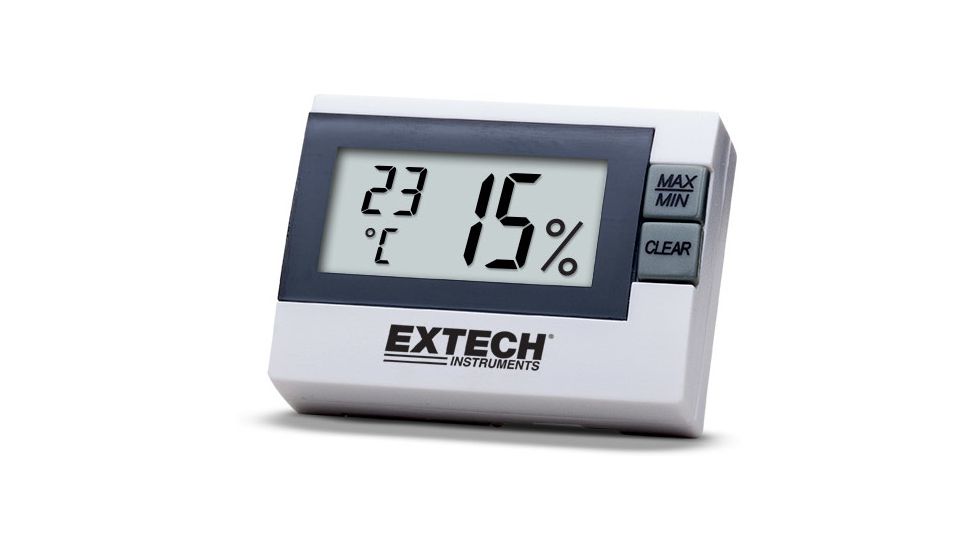 Extech Instruments Mini Hygro Thermometer Monitor, White, RHM16