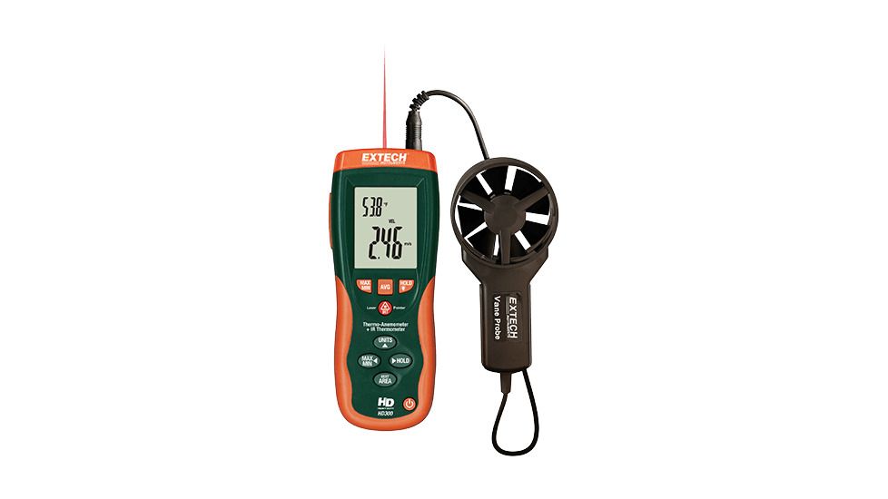 Extech Instruments Thermo-Anemometer W/Limited Nist, Hd300, HD300-NISTL
