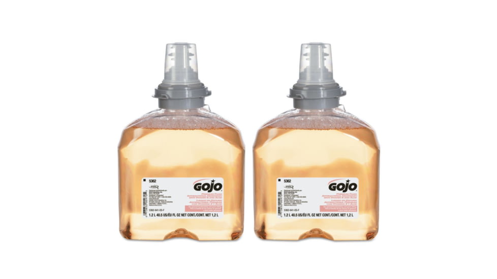 Gojo Premium Foam Antibacterial Handwash, Refill for GoJo TFX Dispenser, 1200ml, Fresh Fruit, 2 Pack, 5362-01