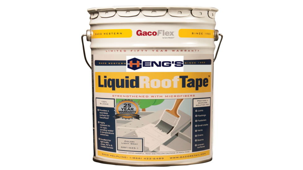 Hengs Gaco Liquidrooftape, 5 Gallon, HGF1625-5