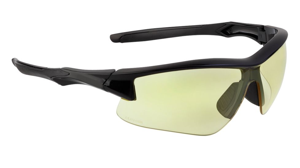 Howard Leight Acadia Safety Eyewear with Uvextreme Plus AF lens coating, Black Frame, Amber Lens, One size fits most R-02215