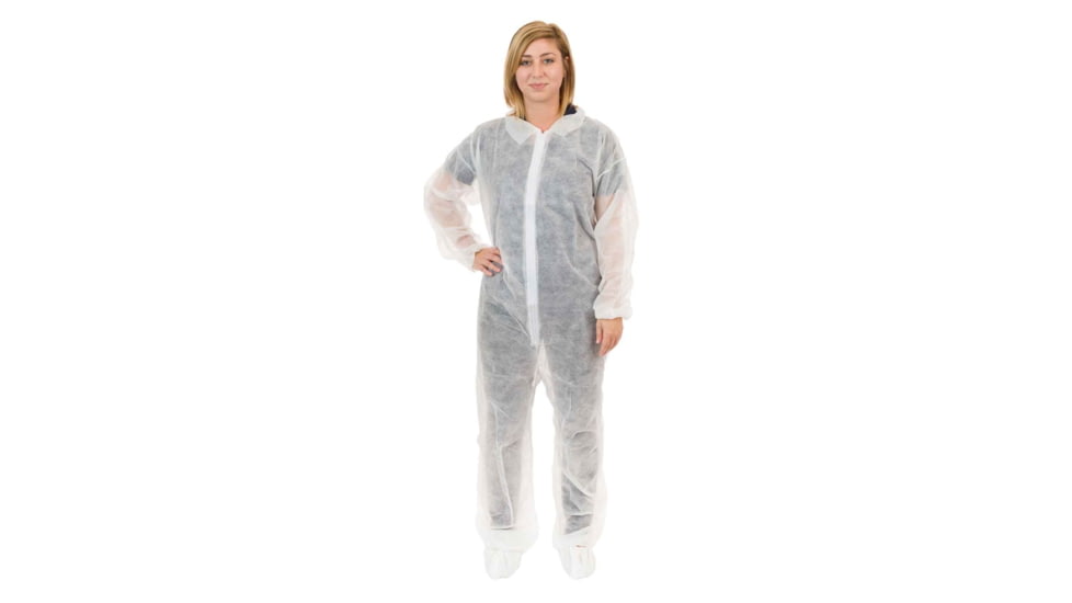 International Enviroguard 2012 Polypropylene Coverall w/Elastic Wrist and Open Ankle, White, Extra Large, Case of 25, 2012XL