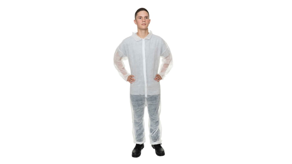 International Enviroguard 2012 Polypropylene Coverall w/Elastic Wrist and Open Ankle, White, Extra Large, Case of 25, 2012XL